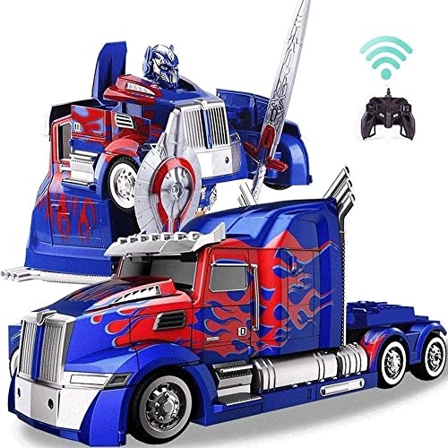 ZHRENXN Transformers Coche de Control Remoto Recargable ABS Transformers Stunt Car, camión Robot semiautomático, niños y niñas