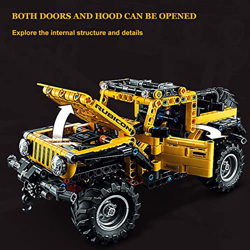 ZINIUKEJI 42122 Technic Compatible con Jeep Wrangler 4x4, Coche de Juguete, Todoterreno, Modelo SUV, Juego de construcción para niños de 6 7 8 9 10 11 12 años de Edad