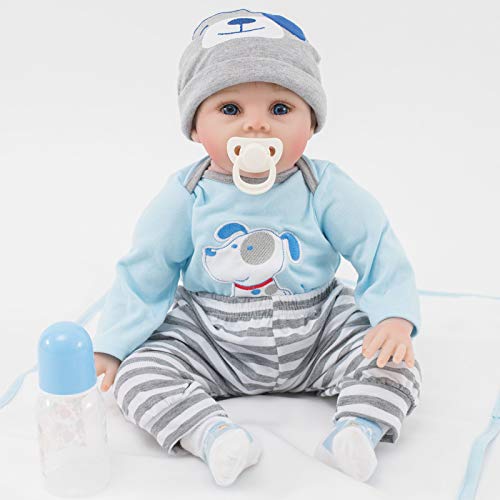 ZIYIUI Muñeco Reborn Bebé 55 cm 22 Pulgadas Silicona Chico Muñecas Bebe Reborn Niño Realista Reborn Baby Dolls Niños Juguete Chica