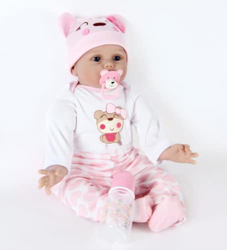 ZIYIUI Reborn Doll 22 "55 cm Hechos a Mano Hechos a Mano bebé recién Nacido muñeca renace muñeca Suave Silicona Vinilo muñeca, Hermoso Regalo de los niños