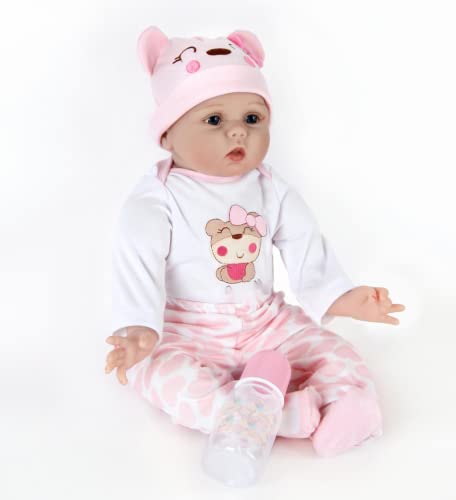 ZIYIUI Reborn Doll 22 "55 cm Hechos a Mano Hechos a Mano bebé recién Nacido muñeca renace muñeca Suave Silicona Vinilo muñeca, Hermoso Regalo de los niños