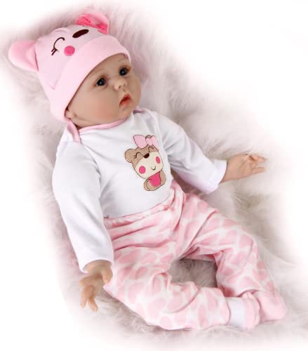 ZIYIUI Reborn Doll 22 "55 cm Hechos a Mano Hechos a Mano bebé recién Nacido muñeca renace muñeca Suave Silicona Vinilo muñeca, Hermoso Regalo de los niños