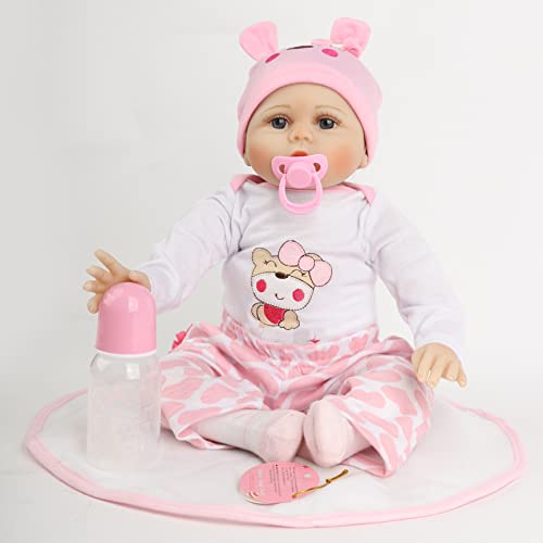 ZIYIUI Reborn Doll 22 "55 cm Hechos a Mano Hechos a Mano bebé recién Nacido muñeca renace muñeca Suave Silicona Vinilo muñeca, Hermoso Regalo de los niños