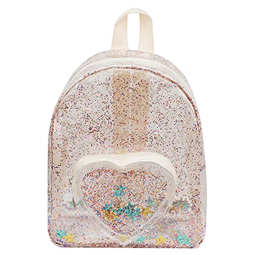 ZIZAIXING mochila transparente impermeable mochila escolar de PVC,Mochila Infantil Linda En forma de corazon