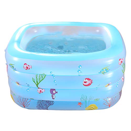 ZJZ Piscina Infantil Hinchable, Espesar Material de PVC Verano de Bañera Hinchable Anti-Resbaladiza Piscina Ducha Plegable Cuenca de Silla del Asiento, 140 * 100 * 75cm