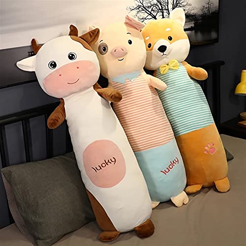 zlw-shop Cojines Cuerpo Suave Almohada de Peluche Juguetes de Peluche de Peluche Suave Almohadas de Cerdo Muñecas for niños for niños, 60-100 cm cojin Lumbar (Color : White, Height : 60cm)