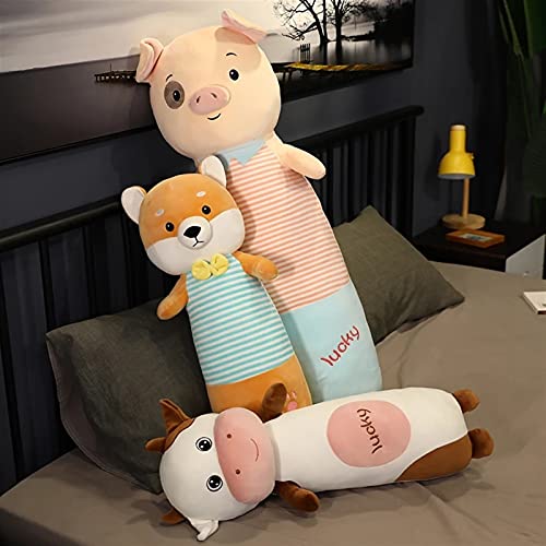 zlw-shop Cojines Cuerpo Suave Almohada de Peluche Juguetes de Peluche de Peluche Suave Almohadas de Cerdo Muñecas for niños for niños, 60-100 cm cojin Lumbar (Color : White, Height : 60cm)