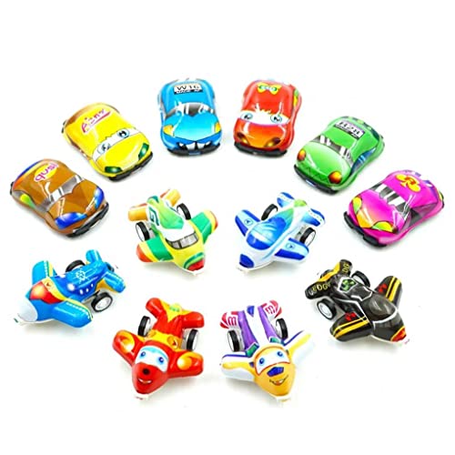 Zonster 12 Pcs Pull Back Mini Cars and Airplane Mix Set Kids Cumpleaños Fiesta Cumpleaños Rellenos Regalo Bolsa Regalo Juguetes Fiesta Regalo