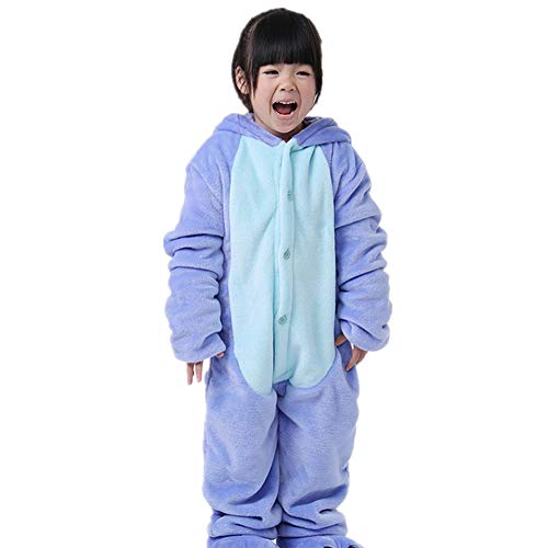 zpllsbratos Niños Pijamas Animales Ropa de Dormir Cosplay Disfraz para Carnaval Halloween Navidad(Stitch,Etiqueta 125 para Altura 135cm-145cm)