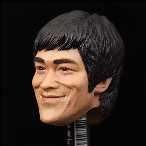 ZSMD Escala 1/6 de Asia Male Man Boy Wing Chun Jeet Kune Smile Bruce Lee Head Carving Classic Calm Version Model for 12 Body Model (sólo Head Head Only)