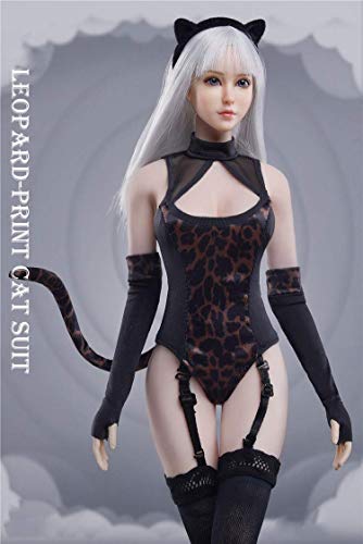 ZSMD Figure Accessories - Conjunto de ropa de gato sexy de 1/6 con estampado de leopardo