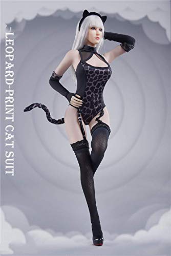 ZSMD Figure Accessories - Conjunto de ropa de gato sexy de 1/6 con estampado de leopardo