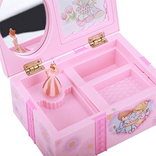 zxb-shop Caja de Música Caja de música de niña de Baile Rosa Adornos for el hogar decoración joyería Almacenamiento Caja Caja de música Regalo de cumpleaños de Navidad Caja Musical