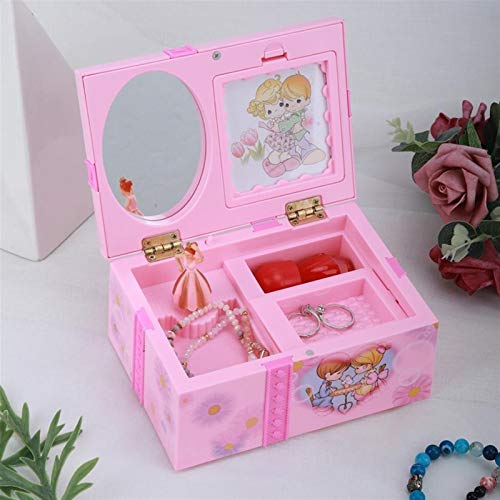 zxb-shop Caja de Música Caja de música de niña de Baile Rosa Adornos for el hogar decoración joyería Almacenamiento Caja Caja de música Regalo de cumpleaños de Navidad Caja Musical