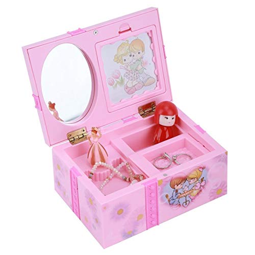 zxb-shop Caja de Música Caja de música de niña de Baile Rosa Adornos for el hogar decoración joyería Almacenamiento Caja Caja de música Regalo de cumpleaños de Navidad Caja Musical