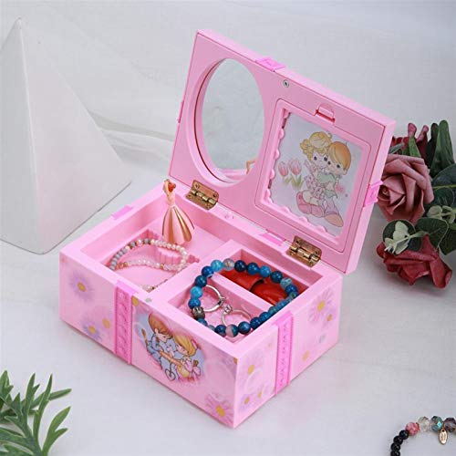 zxb-shop Caja de Música Caja de música de niña de Baile Rosa Adornos for el hogar decoración joyería Almacenamiento Caja Caja de música Regalo de cumpleaños de Navidad Caja Musical