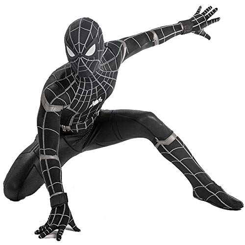 ZXDFG Disfraces Spiderman Niño Negro,Superhéroe Spiderman Disfraces Homecoming Halloween Navidad Traje Spiderman Niño Cosplay Suit,Máscara y Disfraz Independientes,Spandex/Lycra