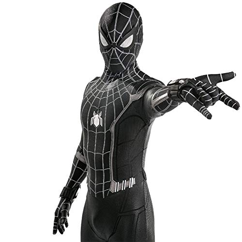 ZXDFG Disfraces Spiderman Niño Negro,Superhéroe Spiderman Disfraces Homecoming Halloween Navidad Traje Spiderman Niño Cosplay Suit,Máscara y Disfraz Independientes,Spandex/Lycra