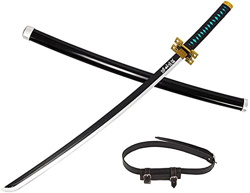 Zxg-NB Anime Katana, Demon Slayer Cosplay para Tokitou Muichirou Katana, Modelo de Madera, fanáticos del Anime (ABS + bambú) Ninja, Samurai Sword Sword Weapon Props Anime Toys (76 cm)