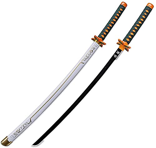 Zxg-NB Exquisita Katana de Anime de Madera, Adecuada para Cosplay Demon Slayer Kochou Shinobu Katana, fanáticos del Anime (ABS + bambú) Ninja, Samurai Sword Sword Weapon Props Anime Toys