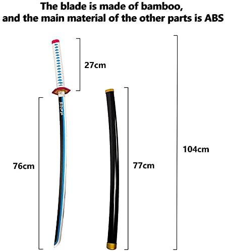 Zxg-NB Exquisita Katana de Anime de Madera, Adecuada para la Katana de Asesino Tomioka Giyuu, Arma de Juguete para los Amantes del Anime, fanáticos del Anime, Hecha a Mano