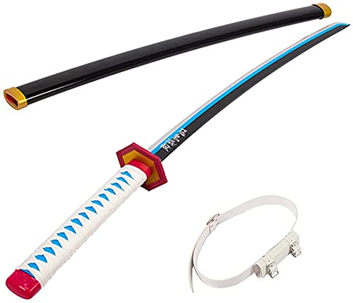 Zxg-NB Exquisita Katana de Anime de Madera, Adecuada para la Katana de Asesino Tomioka Giyuu, Arma de Juguete para los Amantes del Anime, fanáticos del Anime, Hecha a Mano