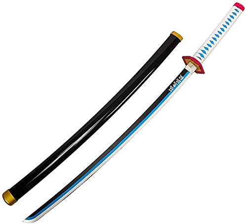 Zxg-NB Exquisita Katana de Anime de Madera, fanáticos del Anime (ABS + bambú) Ninja, Samurai Sword Sword Weapon Props Anime Toys, para Cosplay Demon Slayer Tomioka Giyuu Katana (76 cm)