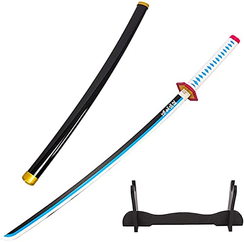 Zxg-NB Exquisita Katana de Anime de Madera, fanáticos del Anime (ABS + bambú) Ninja, Samurai Sword Sword Weapon Props Anime Toys, para Cosplay Demon Slayer Tomioka Giyuu Katana (76 cm)