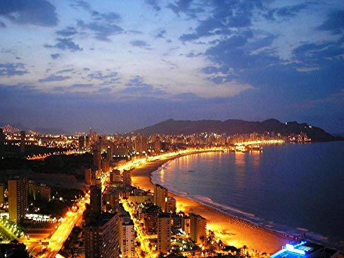 ZXSDFV Puzzle 1000 Piezas para Adultos Rompecabezas De Juguete Jigsaw Puzzle La Ciudad Española De Benidorm DIY Grande Wooden Jigsaw Puzzles Rompecabezas Juegos Y Juguete