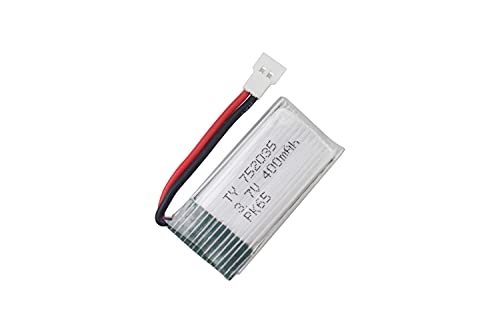 ZYGY 5PCS 3.7V 400mAh Lipo Batería y 5en1 Cargador para H99W H31 H6C H98 AT-96 TR-C385 TR-P51 TR-F22 RC Quadcopter repuestos(Rojo)