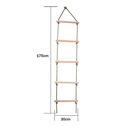 ZYMING Columpio Asiento de Escalera de Madera Escalera para niños Cuerda al Aire Libre Cuerda Juguetes para niños Ejercicio al Aire Libre Escalera Interior Escalada Swing