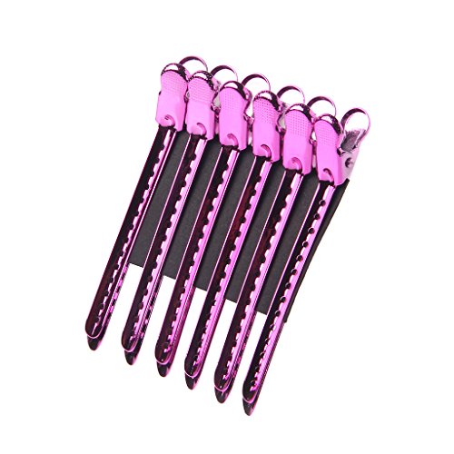 ZZALLL12Pcs / Set Pinzas para el Cabello con Boca de Pato de Metal Pinzas para salón de peluquería Herramientas de Peinado - Dorado