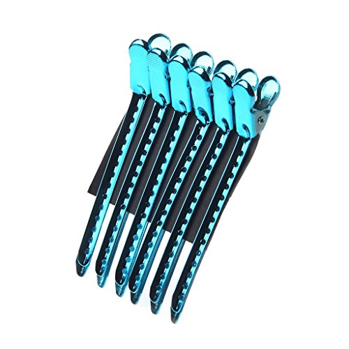 ZZALLL12Pcs / Set Pinzas para el Cabello con Boca de Pato de Metal Pinzas para salón de peluquería Herramientas de Peinado - Dorado