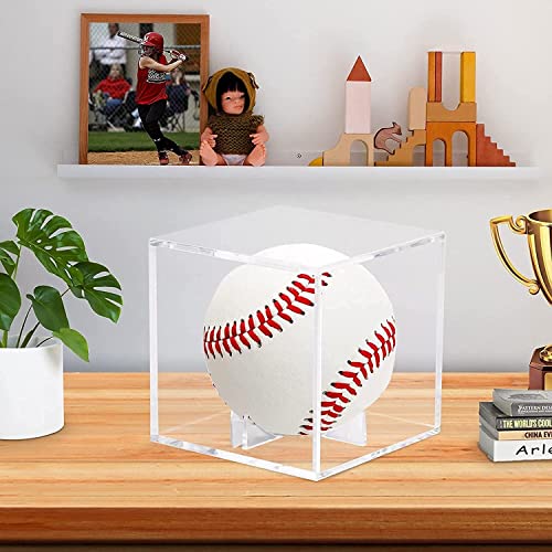 ZZL Gabinete de visualización de béisbol, Soporte de Pantalla Transparente Marco de béisbol, Caja de visualización de Recuerdo de béisbol, acrílico UV Proteccion (Color : 2 Packs)