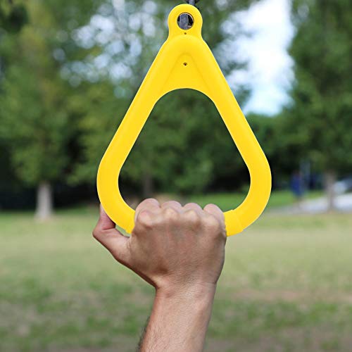 01 02 015 Anillo de Gimnasia para Niños, Barra de Columpio para Trabajo Pesado, Soporte de Carga de 80 Kg para Equipo de Entrenamiento, Barra de Columpio para Patio Trasero, Equipo de Patio(Amarillo)