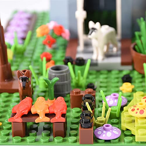 1018 piezas de exuberante escena de selva tropical con accesorios ricos, juguete de construcción de aventuras creativas en la jungla con animales, plantas, flores y placas base, compatible con Lego