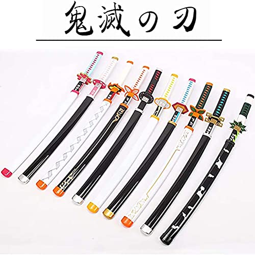 104cm Anime Black Samurai Ninja Sword con vaina, para Demon Slayer Purgatory Kyojuro, Katana Sword Weapon Props Anime Ninja Sword Toy, Anime Fans