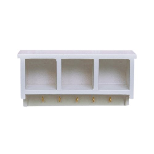 1/12 Dollhouse Mínimo Estante De Pared Aparador De Cocina De Madera Blanco