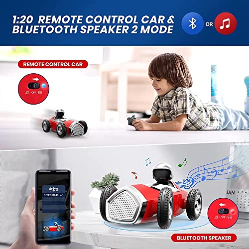 1:20 RC Car with Camera Toy Bluetooth Speaker 2.4GHz Radio Control Remote Truck USB Recharged Music Interactive Toy Car for Interior Decoration Car Ornament