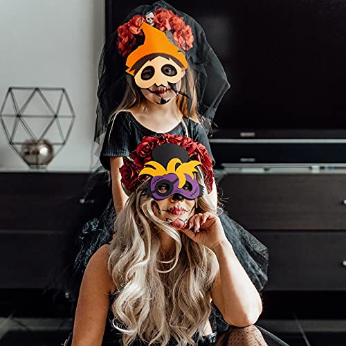 15 máscaras de fieltro de Halloween, fantasma de calabaza, bruja, murciélago para máscaras de cosplay de Halloween, favores de Halloween para niños y niñas, suministros para fiestas de Halloween