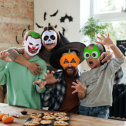 15 máscaras de fieltro de Halloween, fantasma de calabaza, bruja, murciélago para máscaras de cosplay de Halloween, favores de Halloween para niños y niñas, suministros para fiestas de Halloween