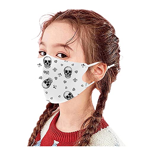 1PC Kids_ Mascarillas_ Cara Lavable Al Aire Libre Casual Fashion Print Halloween Horror Lavable Facial Bandana