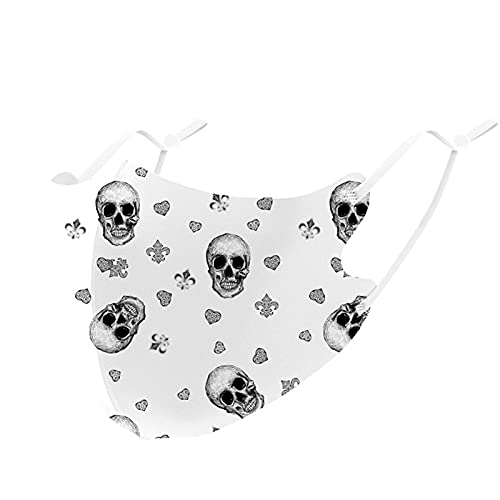 1PC Kids_ Mascarillas_ Cara Lavable Al Aire Libre Casual Fashion Print Halloween Horror Lavable Facial Bandana