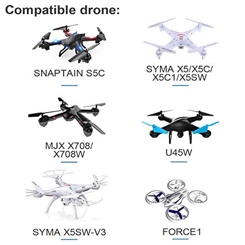 1S 3.7V Lipo 680mAh Drone Batería para Syma X5 X5C X5C-1 X5SW X5SW-V3 UDI UFO 3000 SNAPTAIN S5C FQ36 MJX X708 X708W Force1 U45 U45W T5W JJRC H42 SS40 GoolRC T32 RC Quadcopter Drone + 4 EN 1 Cargador