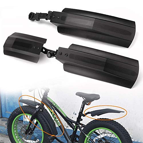 1sEst Snow Bicycle Mudguard Fat Bike Fender Frontal Trasero Barro Trasero Guard por 20 Pulgadas 26 Pulgadas Fatbike MTB Bikes Ciclismo Bicicleta Fenders (Color : Negro)