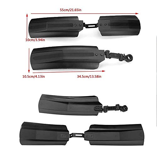 1sEst Snow Bicycle Mudguard Fat Bike Fender Frontal Trasero Barro Trasero Guard por 20 Pulgadas 26 Pulgadas Fatbike MTB Bikes Ciclismo Bicicleta Fenders (Color : Negro)