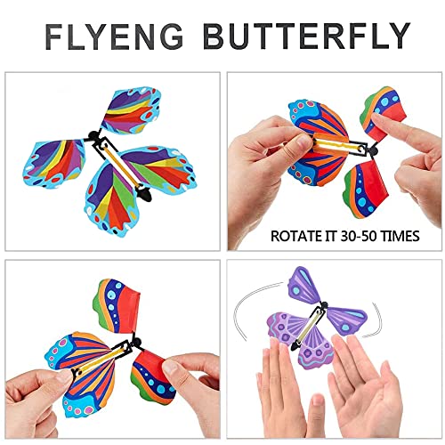 20 Piezas Mariposa Voladora, Mariposa Mágica Plastico Juego de Flying Butterfly Tarjeta Mágica Mariposa Mariposa Mariposa Mágica Volar Para Cumpleaños Aniversario Regalo De Invitación de Boda