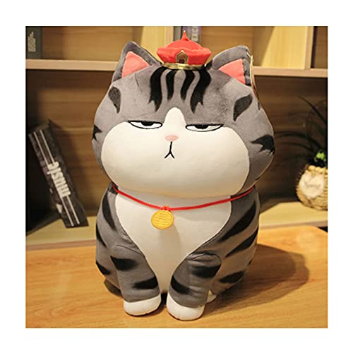 2021 Invencible Perezoso Gato Corona Gato Linda Almohada, Mi King Dolly Doll Bazar Perro Negro Peluche Douyin El Mismo Gato De Dibujos Animados Y Almohada De Gat(Size:30cm,Color:Bazar Perro Negro)