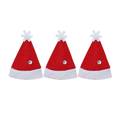 24 unids Mini Navidad Caps Lollipop Sombreros Decors No Tejidos Candy Embalaje Sombreros Suministros de Navidad para la tienda del hogar