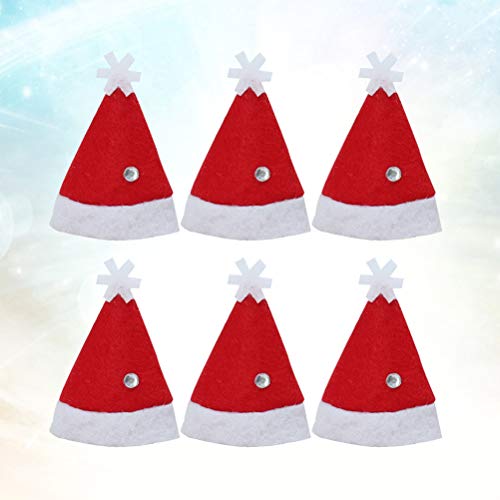 24 unids Mini Navidad Caps Lollipop Sombreros Decors No Tejidos Candy Embalaje Sombreros Suministros de Navidad para la tienda del hogar